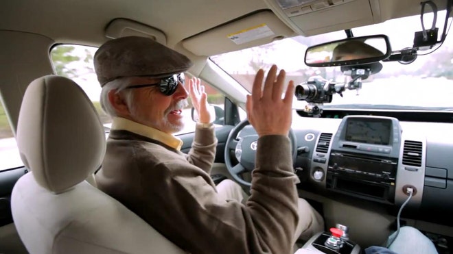Steve Mahan drives Google car